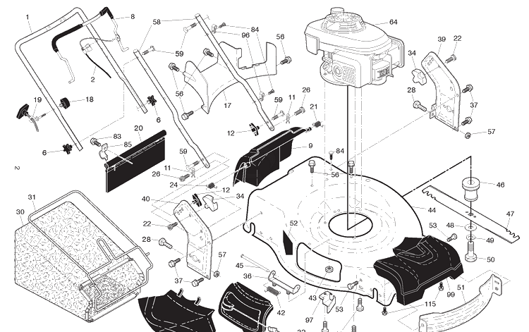 Frame And Engine Diagram and Parts List for HU700H (96143012801)(2018-09) Husqvarna Lawn Mower