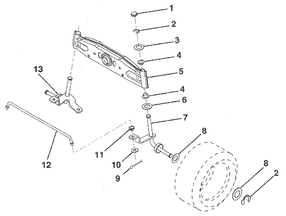 Front Axle Diagram and Parts List for LR120 (954000582-C)(1993-01) Husqvarna Lawn Tractor