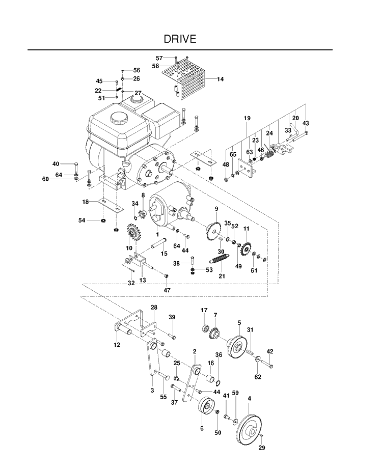 Drive Diagram and Parts List for SC18 (968999510)(2010-09) Husqvarna Lawn Tractor Accessories