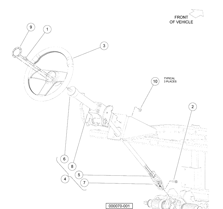Steering Column Diagram and Parts List for HUV4420G 2006-11 Husqvarna Lawn Tractor