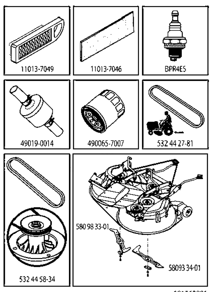 Frequently Used Parts Diagram and Parts List for CTH164T (96051007500)(2010-12) Husqvarna Lawn Tractor