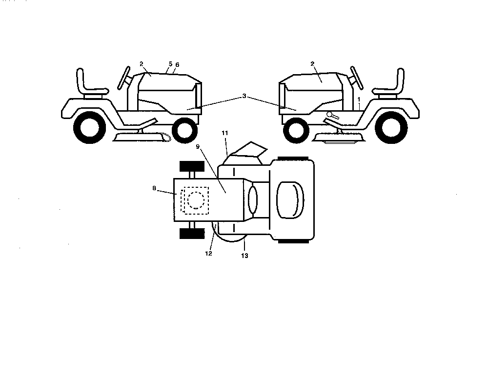 Decals Diagram and Parts List for 917240440  Husqvarna Lawn Tractor