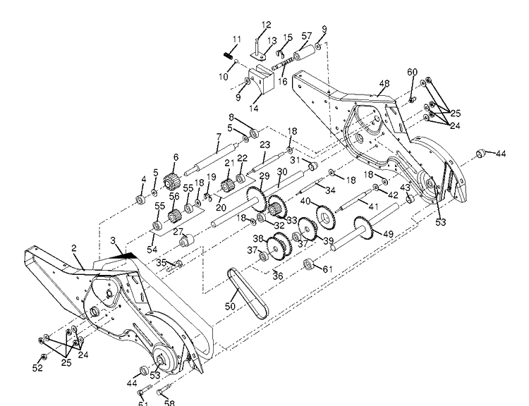 Transmission Diagram and Parts List for DRT900E (96093002304)(2016-09) Husqvarna Cultivator