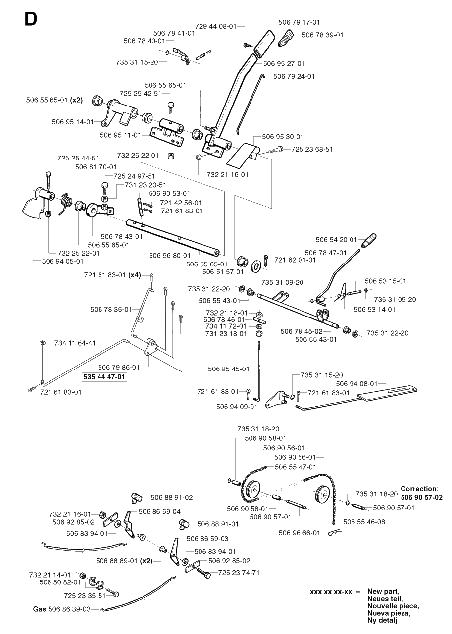 Controls Diagram and Parts List for PF18 2003-02 Husqvarna Lawn Tractor