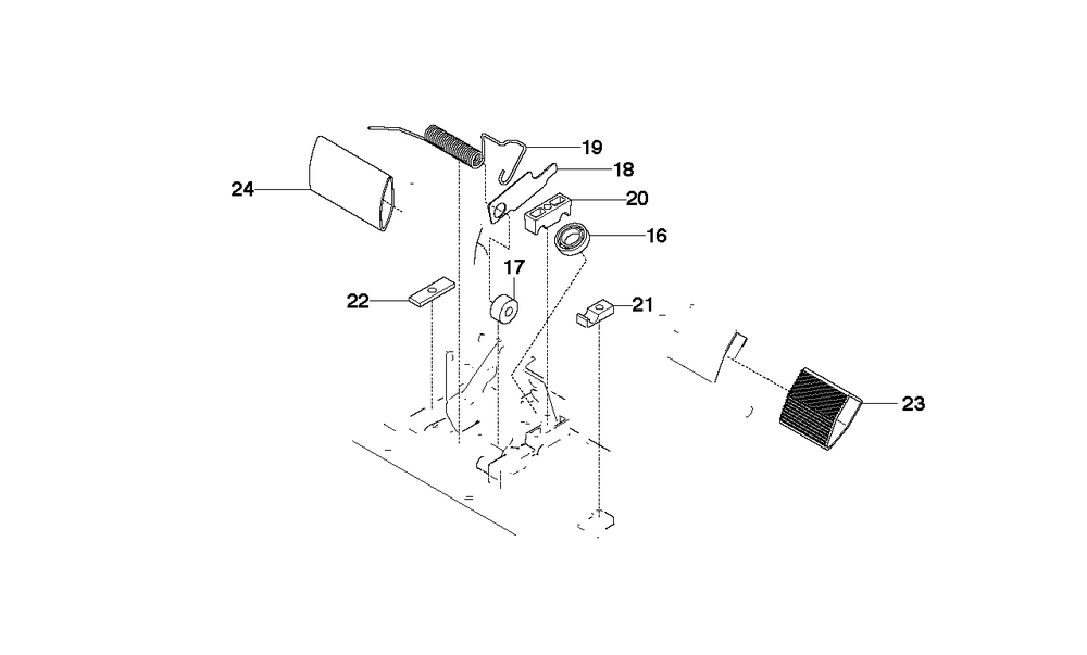 Pedals Diagram and Parts List for R13C (965094301)(2010-07) Husqvarna Lawn Tractor