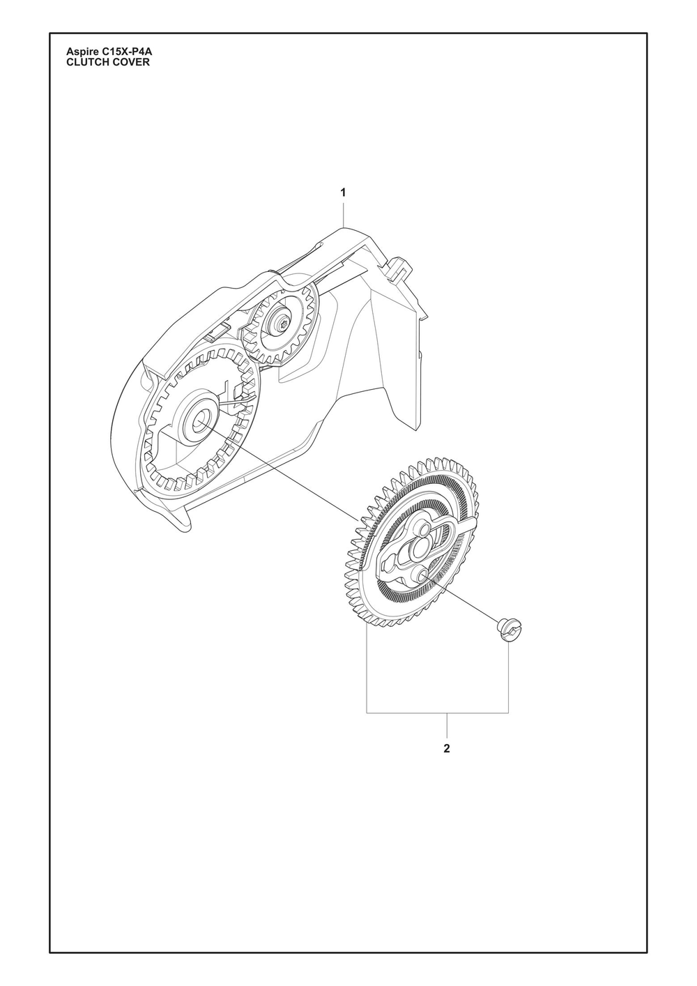 Clutch Cover Diagram and Parts List for C15X-P4A  Husqvarna Chainsaw