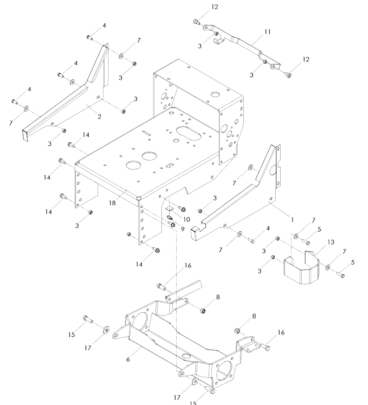 Frame Diagram and Parts List for WH4817 (966947002)(2008-09) Husqvarna Lawn Mower