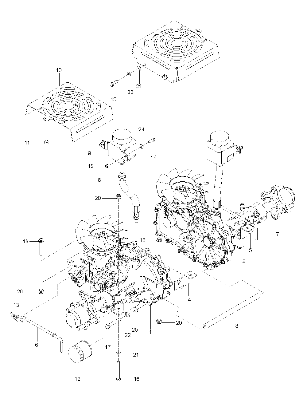 Hydraulic Pump - Motor Diagram and Parts List for MZ28ZTBF966582501-00 2010-02 Husqvarna Lawn Tractor
