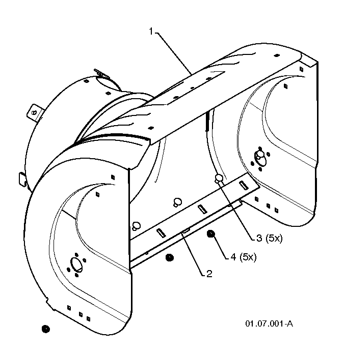 Auger Housing And Impeller Diagram and Parts List for 12527SB96193005600 2010-07 Husqvarna Snow Blower