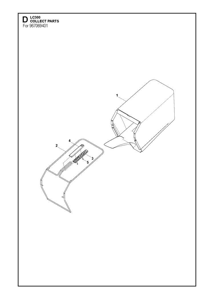 Bagger Diagram and Parts List for LC353V  Husqvarna Lawn Mower