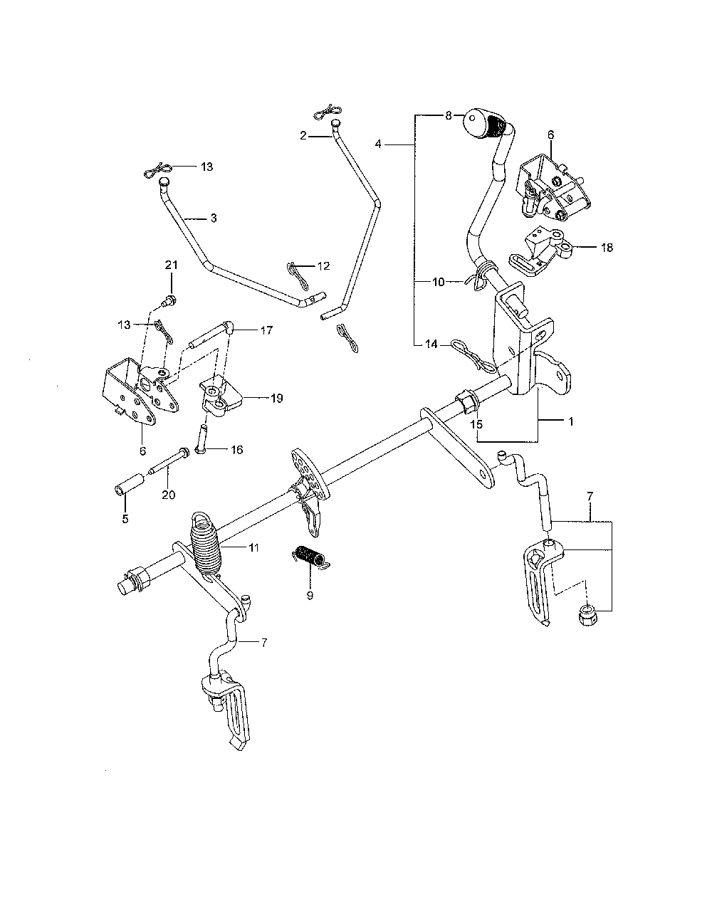 Brake/lift Diagram and Parts List for 967262401-00  Husqvarna Lawn Mower
