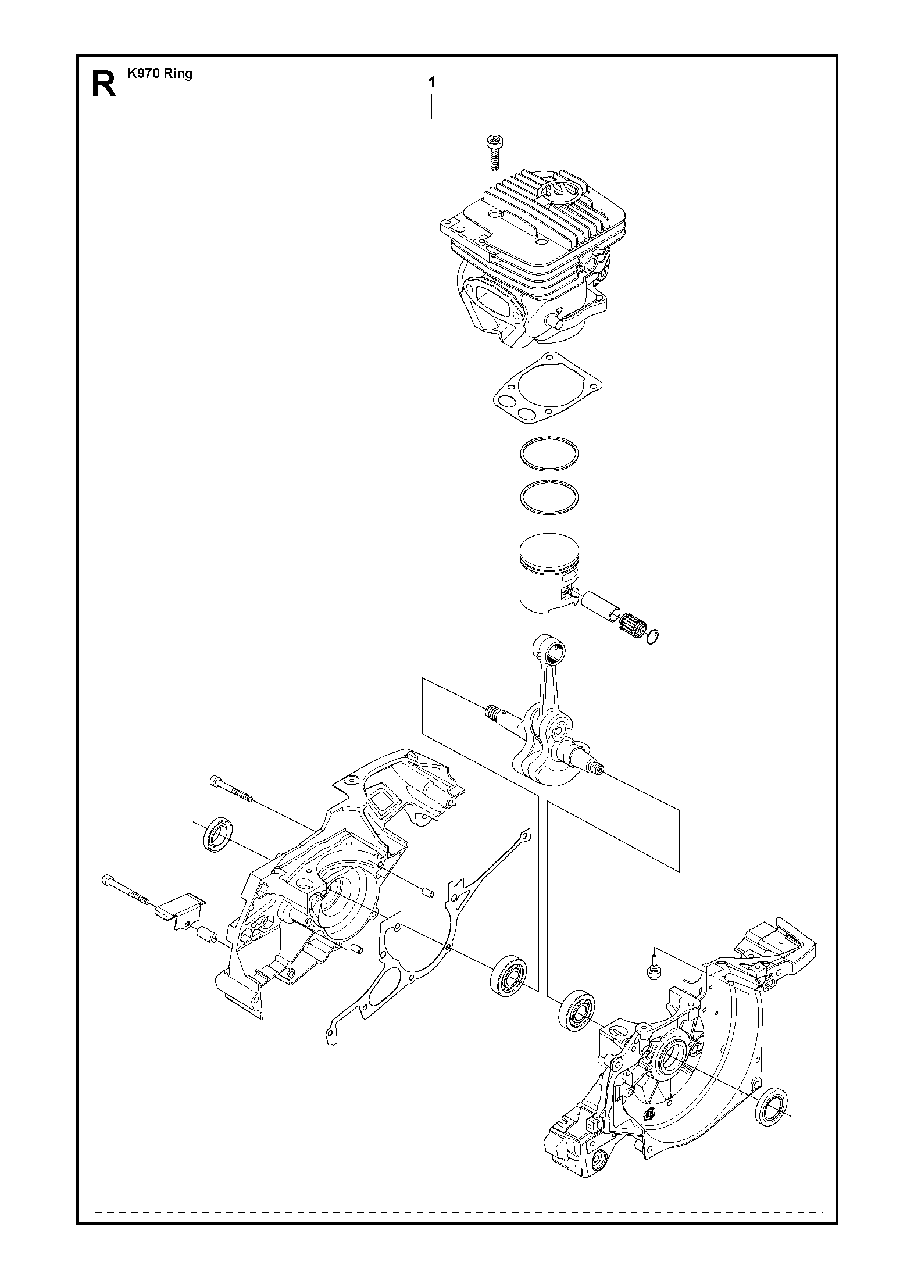 Engine Diagram and Parts List for K970RING 2011-12 Husqvarna Circular Saw