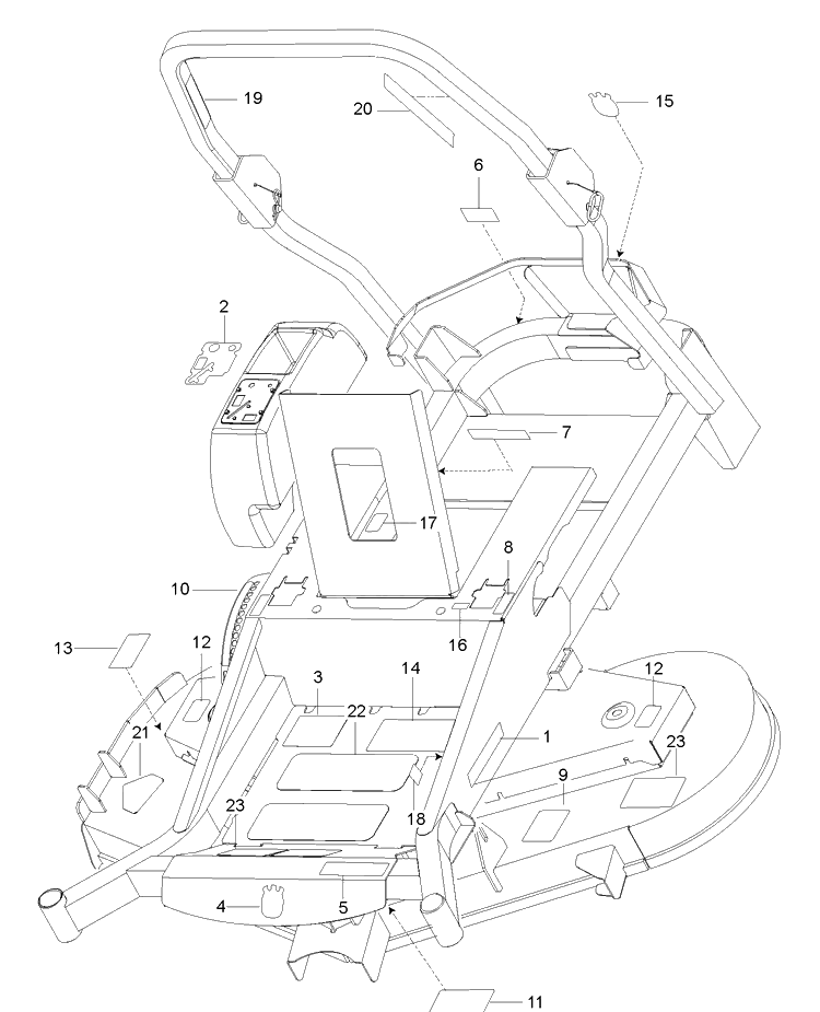 Decals Diagram and Parts List for MZ52 (96766600100)(2017-02) Husqvarna Lawn Mower