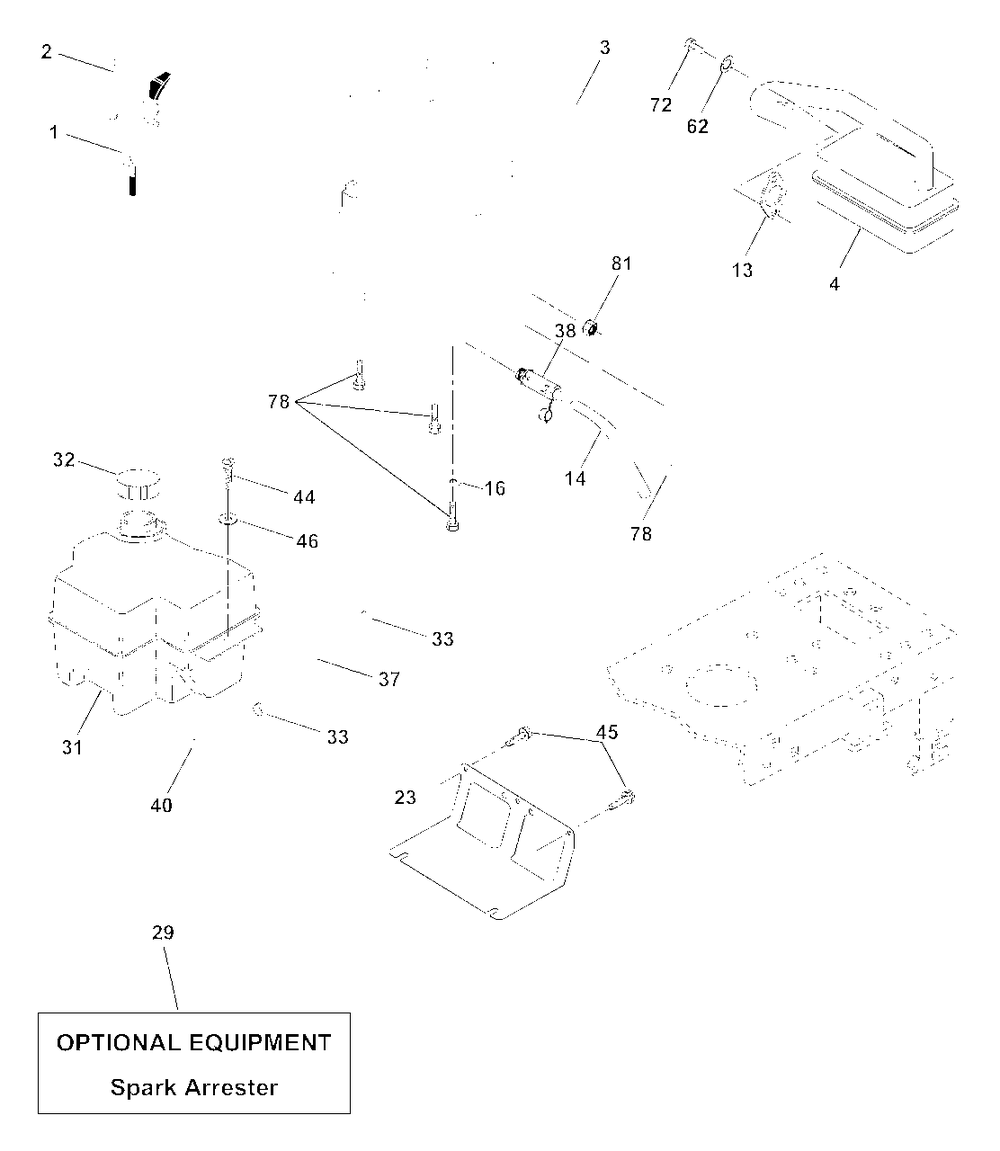 Engine Diagram and Parts List for YTH1542 (954567048-B)(2001-01) Husqvarna Lawn Tractor
