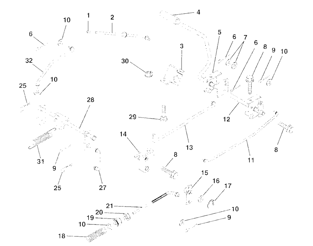Brake/Rear Mower Lift Assembly Diagram and Parts List for LR125 (954000522-A)(1992-12) Husqvarna Lawn Tractor