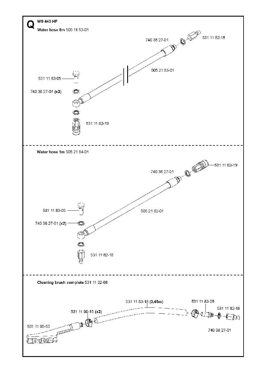 Hose Diagram and Parts List for WS440HF (00000008382 - 20134408468)(2012-07) Husqvarna Circular Saw