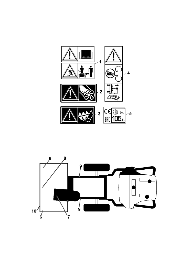 Decals Diagram and Parts List for ST330  Husqvarna Snow Blower