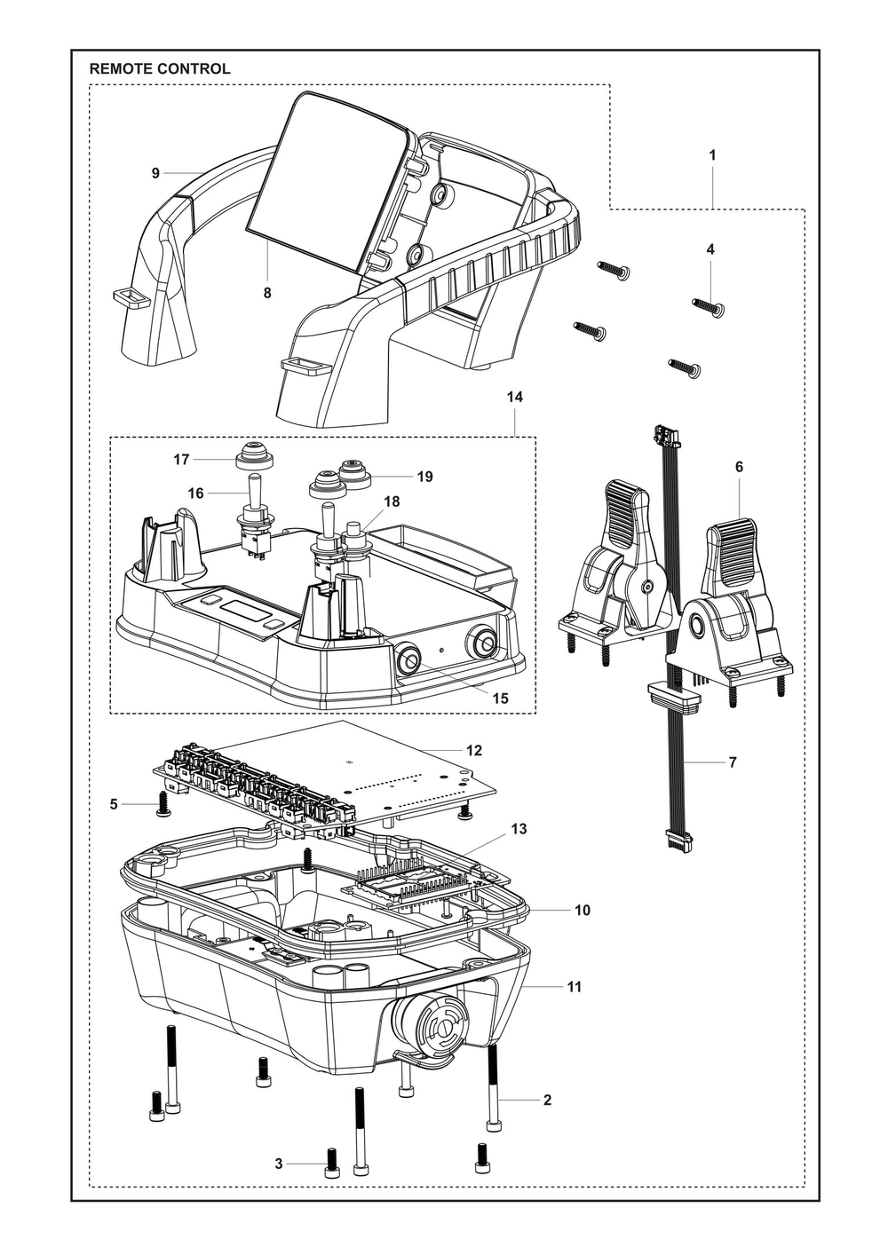 Remote Control Diagram and Parts List for P524XREFI  Husqvarna Lawn Tractor