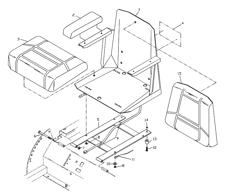 Seat Assembly Diagram and Parts List for ZTHKW4818 2001-09 Husqvarna Lawn Mower