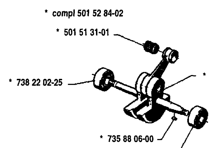 Crankshaft Diagram and Parts List for 61 1993-09 Husqvarna Chainsaw
