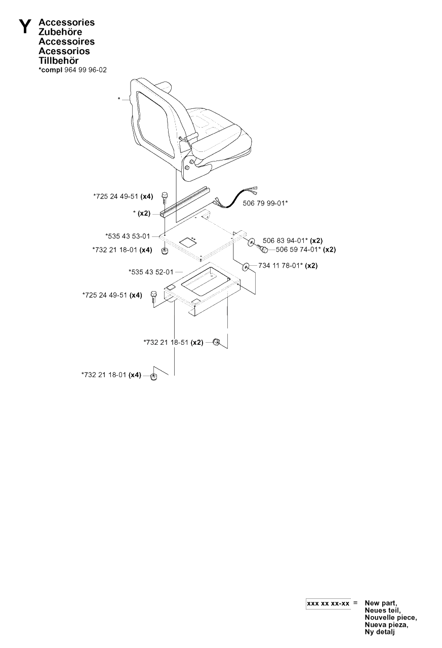 Accessories Diagram and Parts List for PF18 (953522401)(2004-06) Husqvarna Lawn Tractor