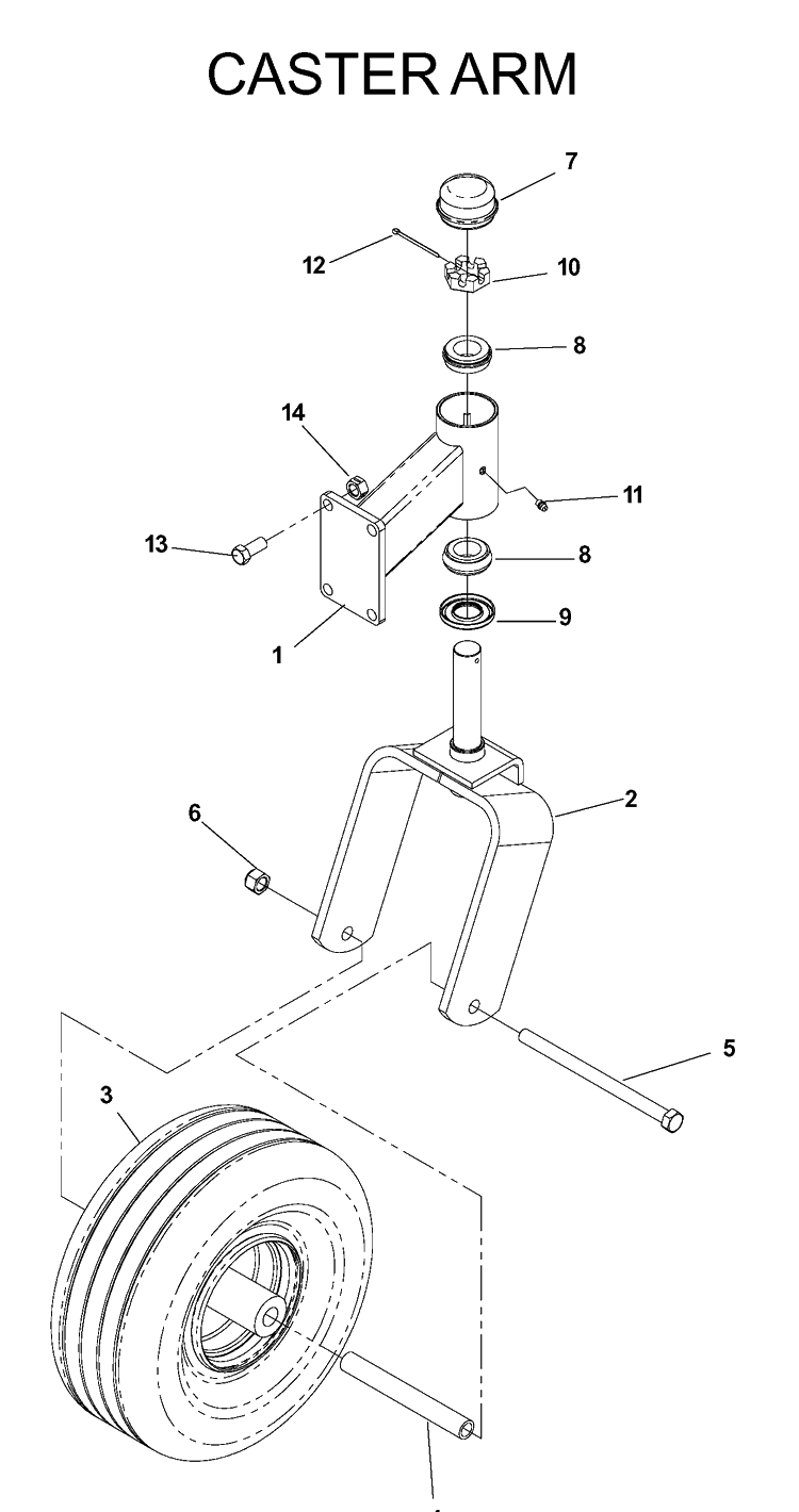 Casters Diagram and Parts List for IZ5223 (968999207)(2004-08) Husqvarna Lawn Mower