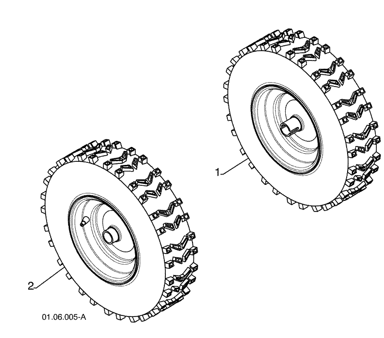 Wheels 2 Diagram and Parts List for 14527SBLS (961930049)(2009-07) Husqvarna Snow Blower