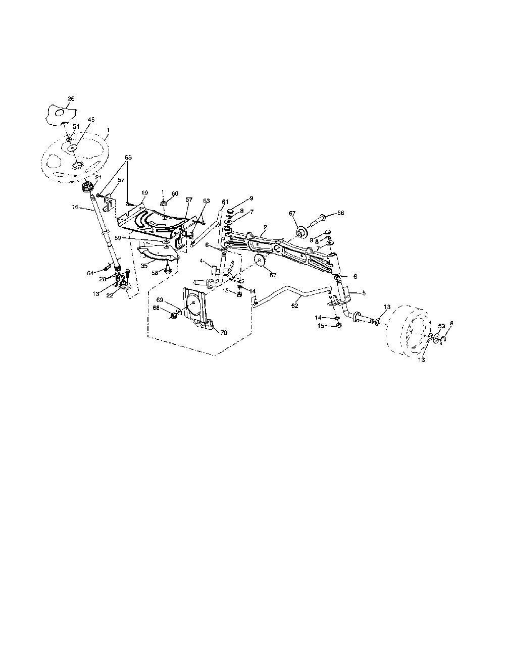 Steering Diagram and Parts List for YTH2246-917287540  Husqvarna Lawn Tractor