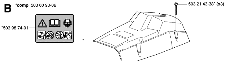 Cover Diagram and Parts List for 55 (RANCHER)(20060600001-20070500000) Husqvarna Chainsaw