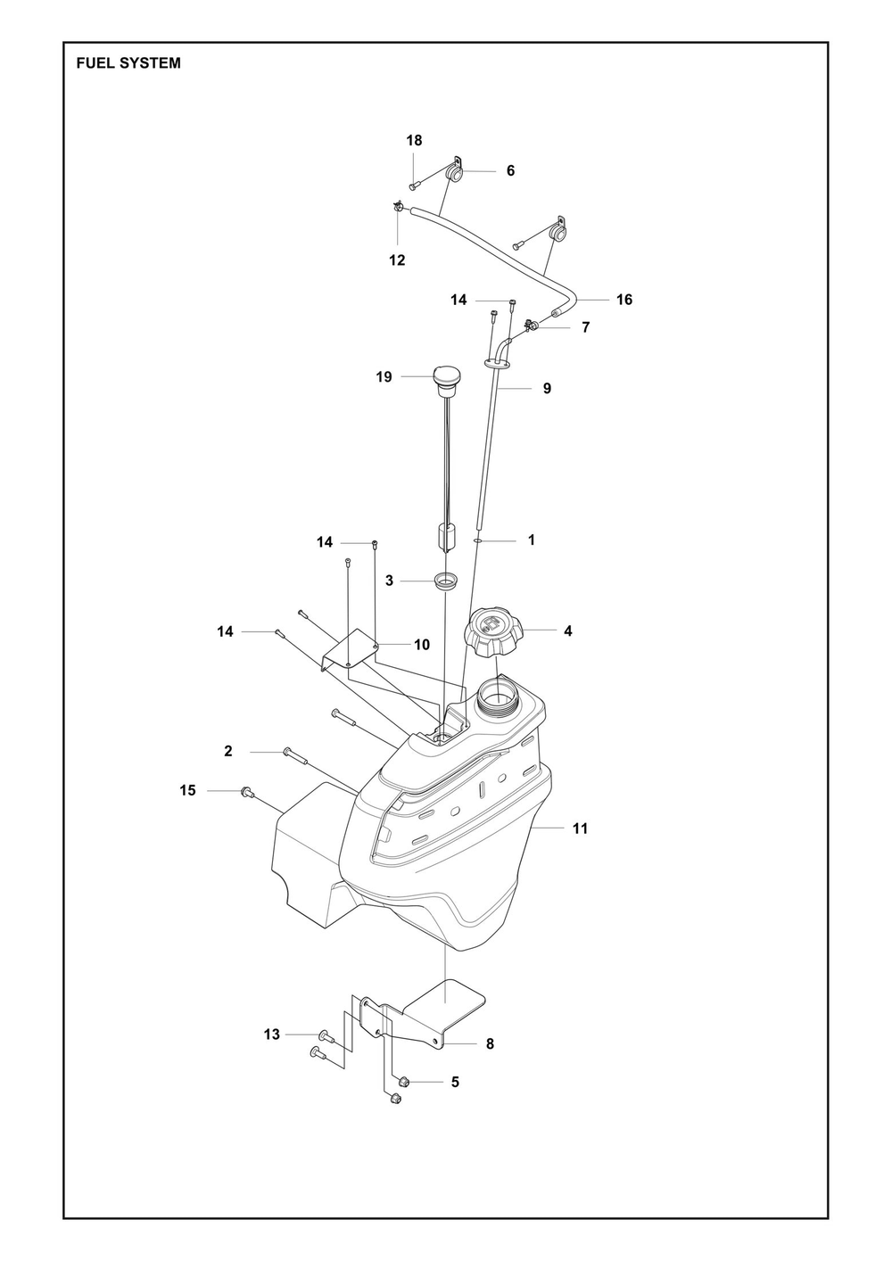 Fuel System Diagram and Parts List for P524XEFI  Husqvarna Lawn Tractor