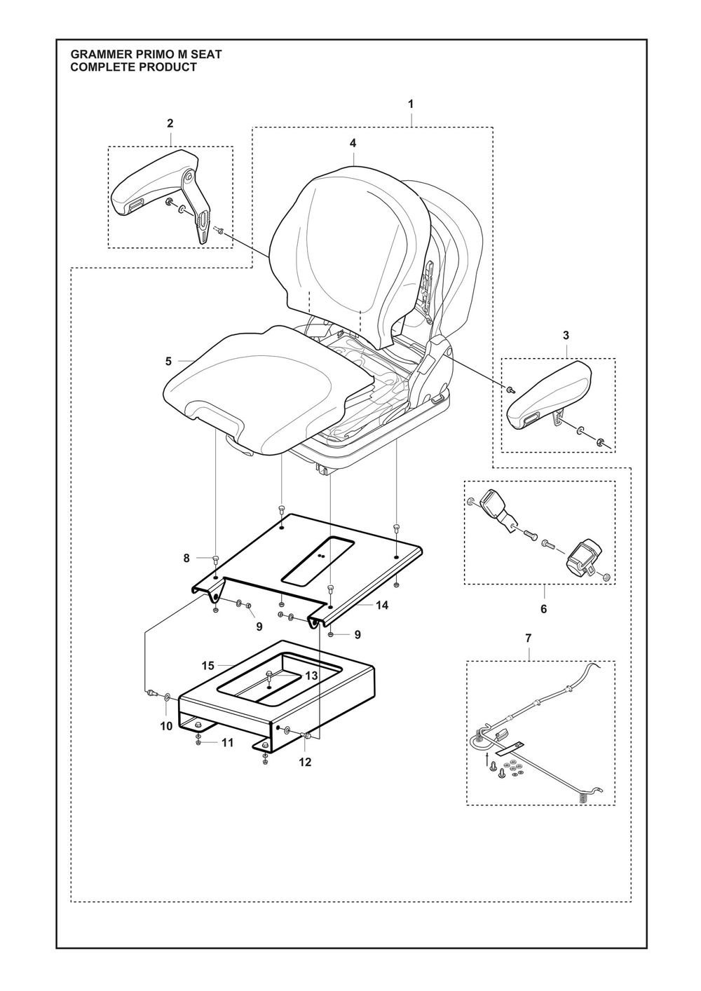 Complete Product Diagram and Parts List for GRAMMERPRIMOMSEATP524  Husqvarna Lawn Tractor Accessories