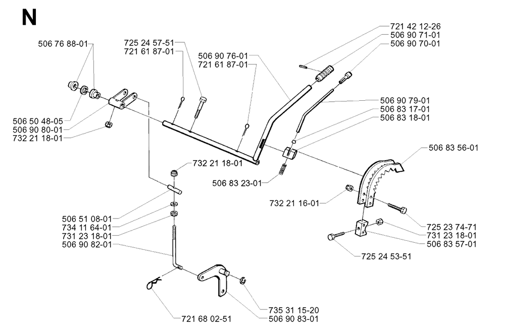 Controls 2 Diagram and Parts List for R11 2001-01 Husqvarna Lawn Tractor