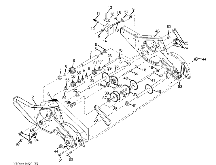 Transmission Diagram and Parts List for DRT900E (96093002200)(2011-11) Husqvarna Cultivator