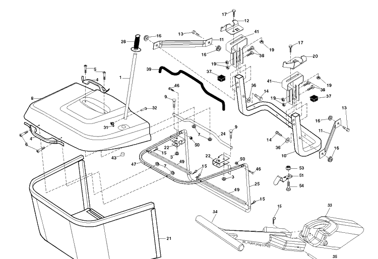 Bagger Diagram and Parts List for CTH150 (96061018103)(2008-09) Husqvarna Lawn Tractor