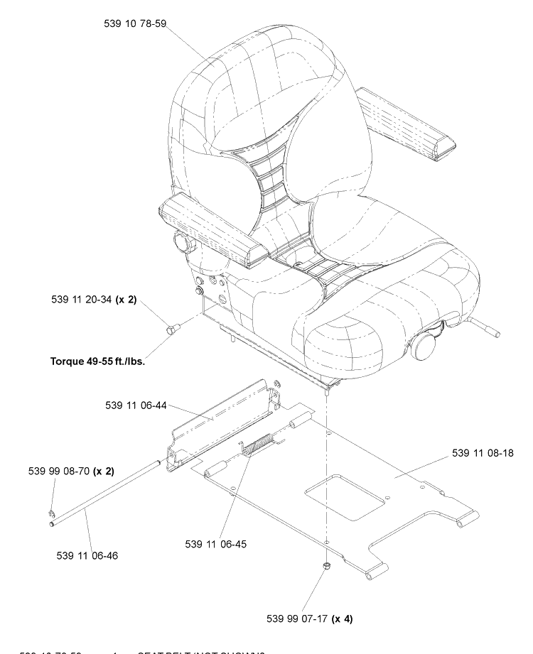 Seat Assembly Diagram and Parts List for LZ5227TXPKOA (968999309)(2006-02) Husqvarna Lawn Mower