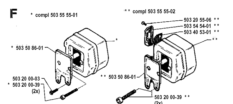 Muffler Diagram and Parts List for 262XP 19910900001-19924400000 Husqvarna Chainsaw