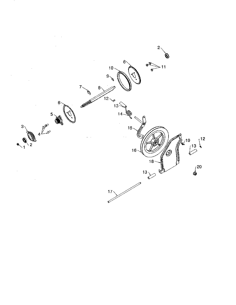 Drive Diagram and Parts List for ST224-96193009602  Husqvarna Snow Blower