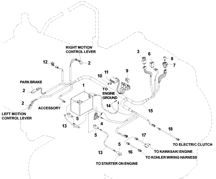 Electrical Components Diagram and Parts List for CZ4817KOA (968999220)(2002-11) Husqvarna Lawn Mower