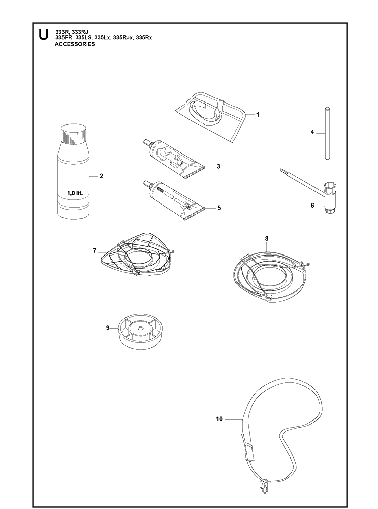 Accessories 3 Diagram and Parts List for 335FR  Husqvarna Brush Cutter