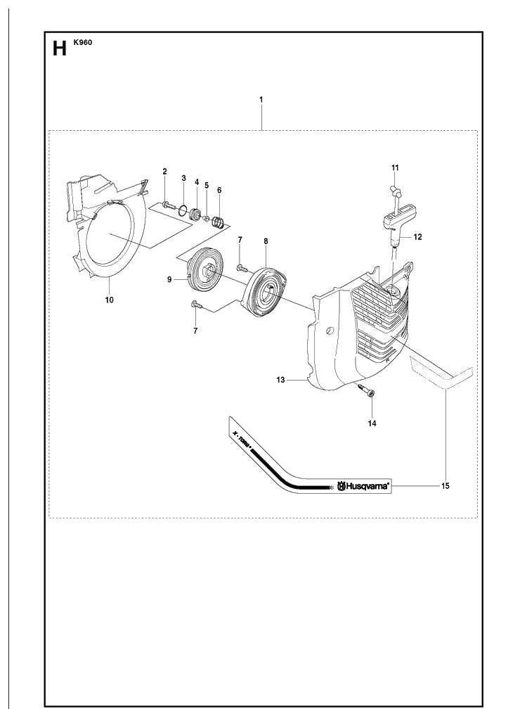 Starter Diagram and Parts List for K960 2008-12 Husqvarna Lawn Tractor Accessories