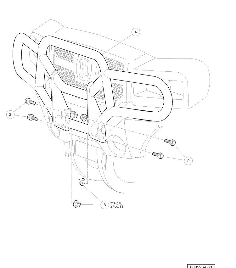 Brush Guard Diagram and Parts List for HUV4421DXP 2006-11 Husqvarna Lawn Tractor