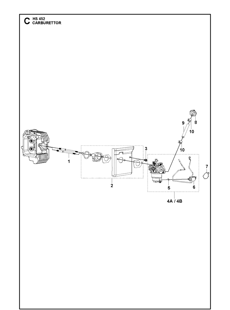 Carburettor Diagram and Parts List for 593230401 2021-01 Husqvarna Engine
