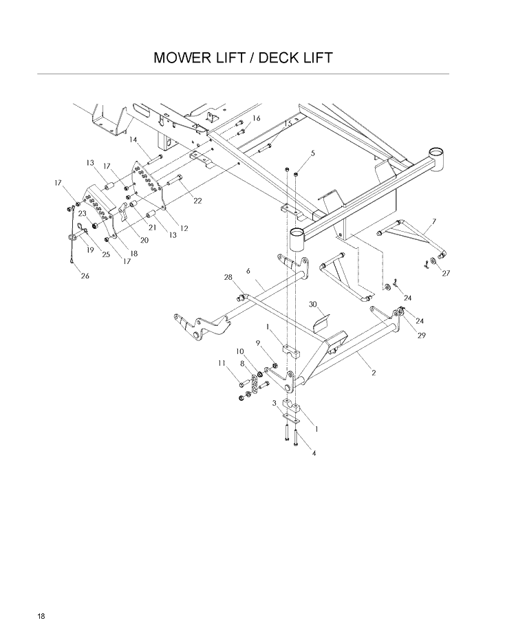 Mower Lift / Deck Lift Diagram and Parts List for EZ4624 (968999688)(2008-08) Husqvarna Lawn Mower