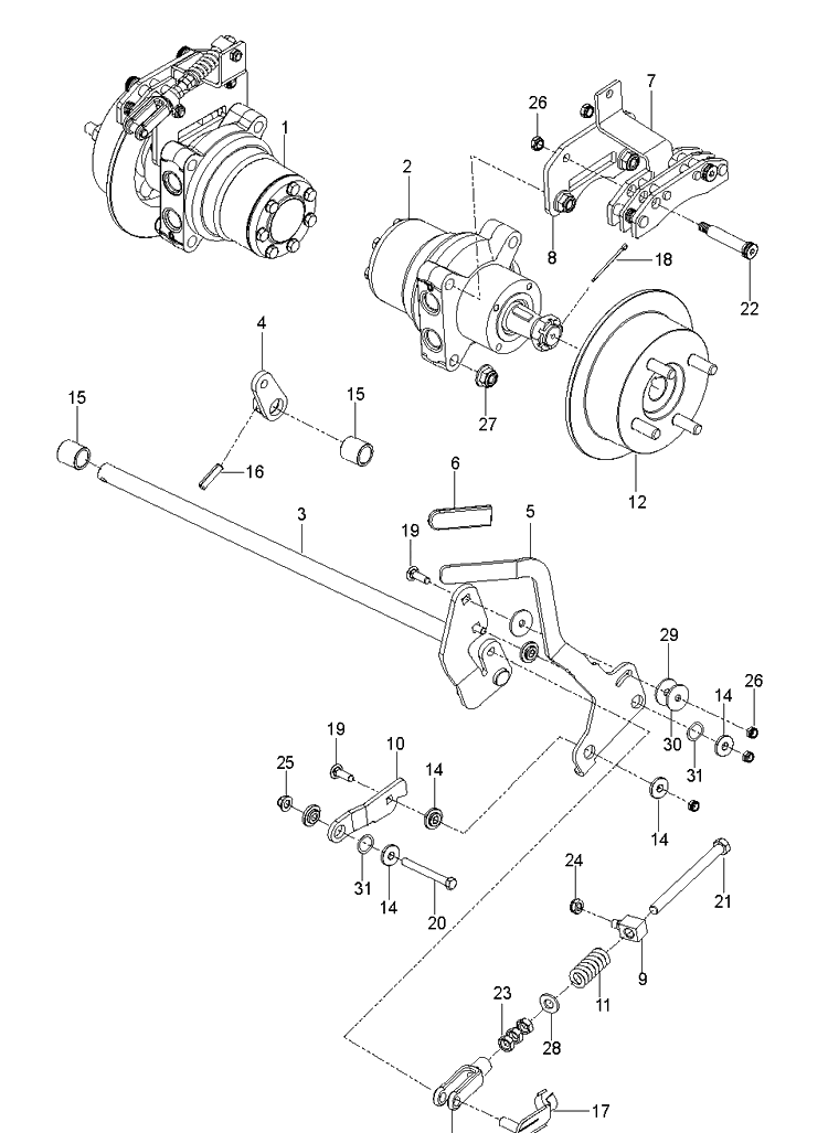 Parking Brake Diagram and Parts List for PZ29 (9665580100)(2019-05) Husqvarna Lawn Mower