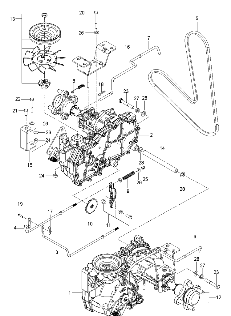 Hydraulic Pump - Motor Diagram and Parts List for Z242F (96795380200)(2018-10) Husqvarna Lawn Mower