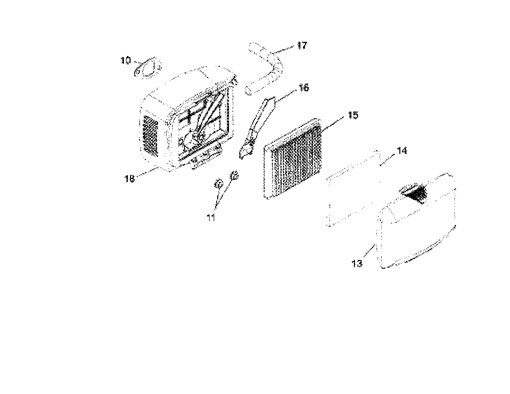 Air intake/filtration Diagram and Parts List for 91738451B  Husqvarna Lawn Mower