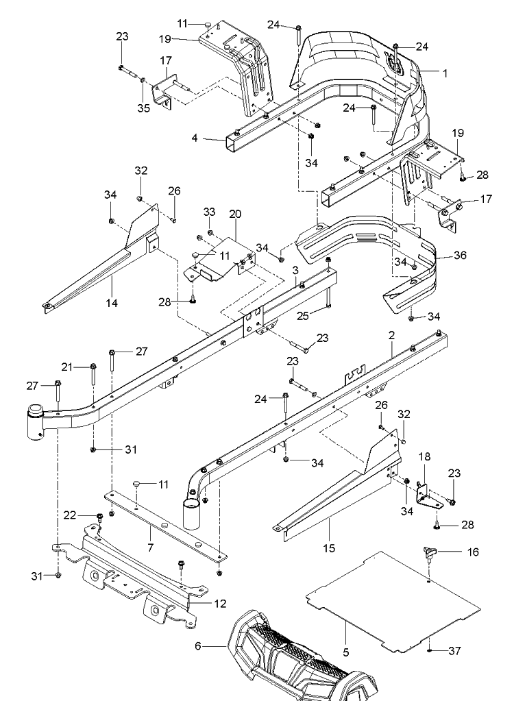 Frame Diagram and Parts List for Z142 (96792480100)(2018-10) Husqvarna Lawn Mower