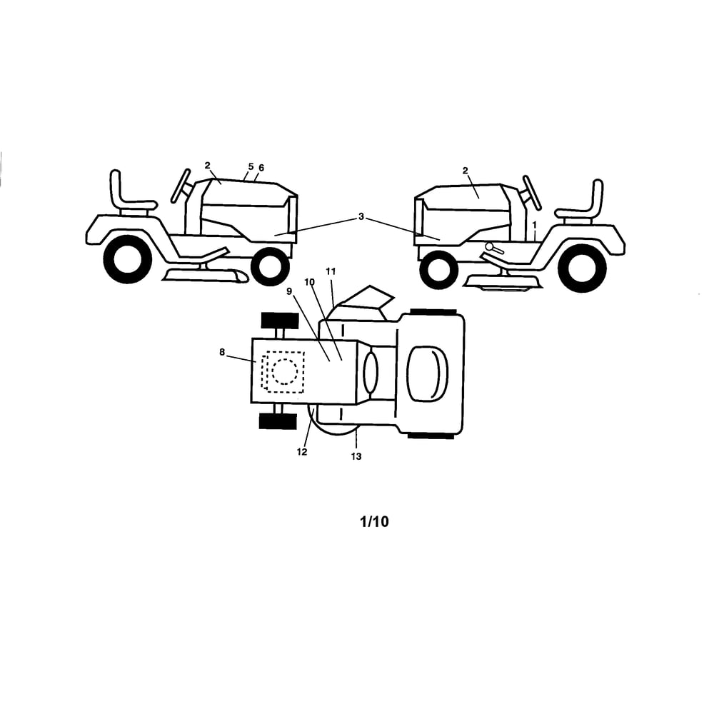 Decals Diagram and Parts List for YTH2348-917289570  Husqvarna Lawn Tractor