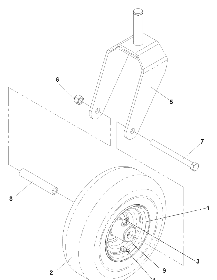 Caster Assembly Diagram and Parts List for CZ4818 (968999276)(2004-09) Husqvarna Lawn Mower