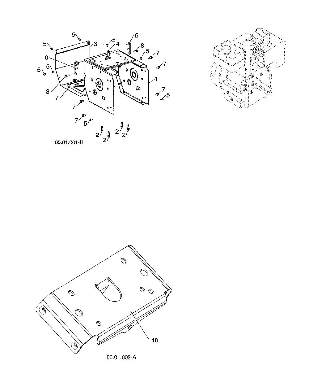 Engine frame & mount Diagram and Parts List for 96193009605  Husqvarna Snow Blower